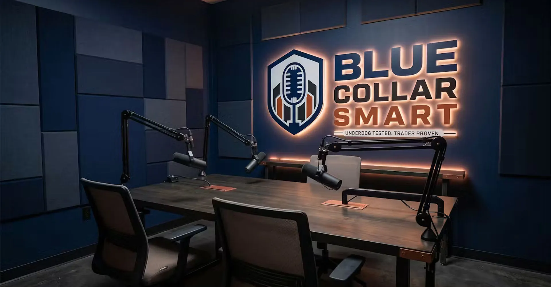 Podcast studio set